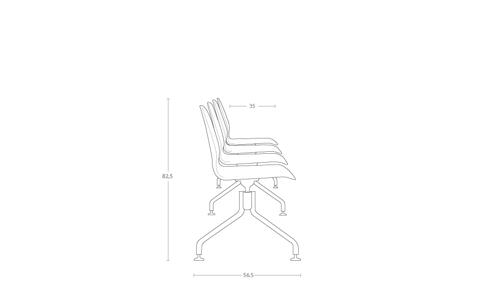 Dimensoes do produto longarina ce - 4 lugares